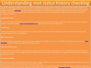 Understanding mot status history checking