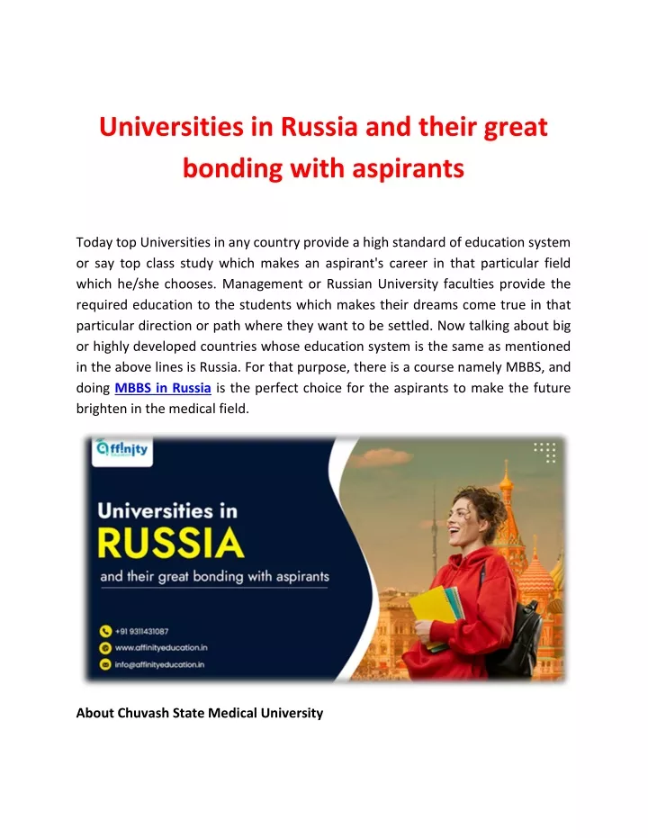 universities in russia and their great bonding