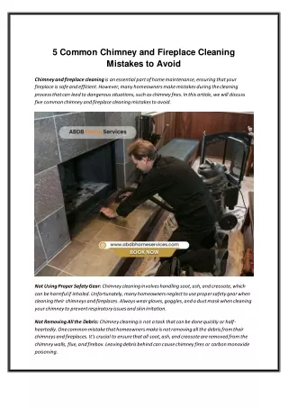 5 Common Chimney and Fireplace Cleaning Mistakes to Avoid