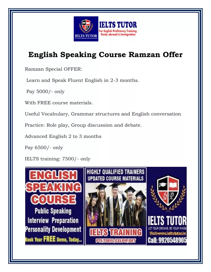 english speaking course ramzan offer