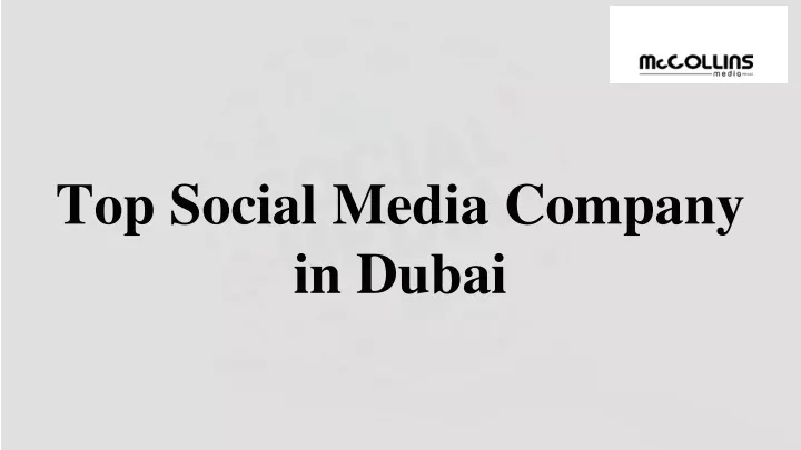 top social media company in dubai