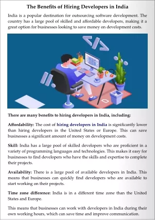 The Benefits of Hiring Developers in India