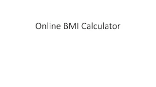 Online BMI Calculator