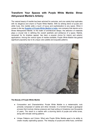 transform your spaces with purple white marble