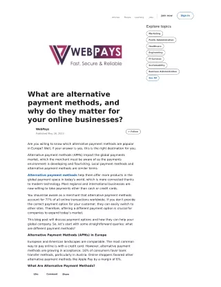 What are alternative payment methods, and why do they matter for your online bus
