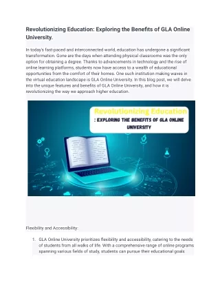 Revolutionizing Education_ Exploring the Benefits of GLA Online University. (2)