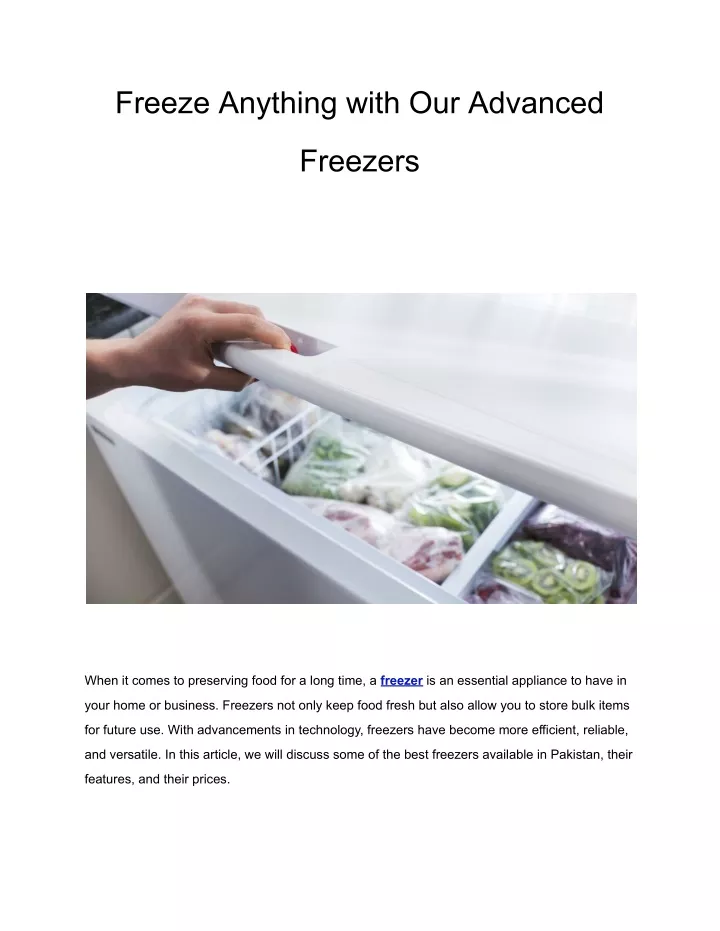 freeze anything with our advanced