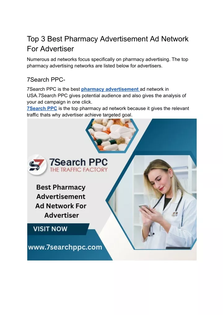 top 3 best pharmacy advertisement ad network