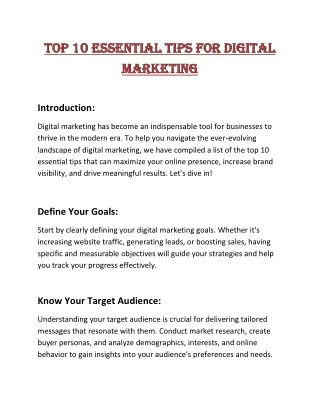 top 10 essential tips for digital