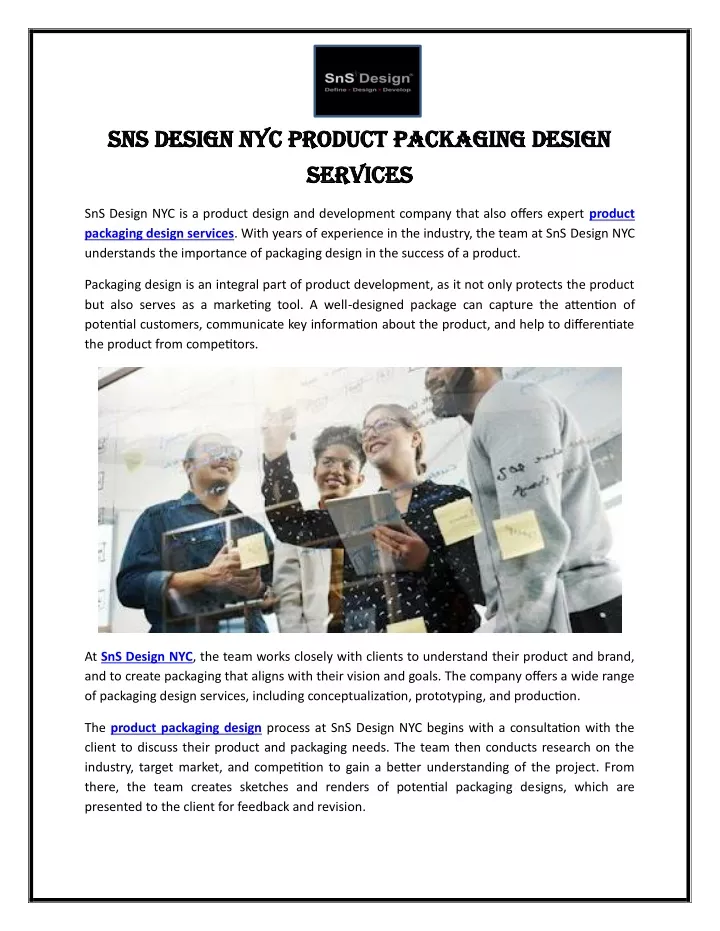 sns design nyc product packaging design