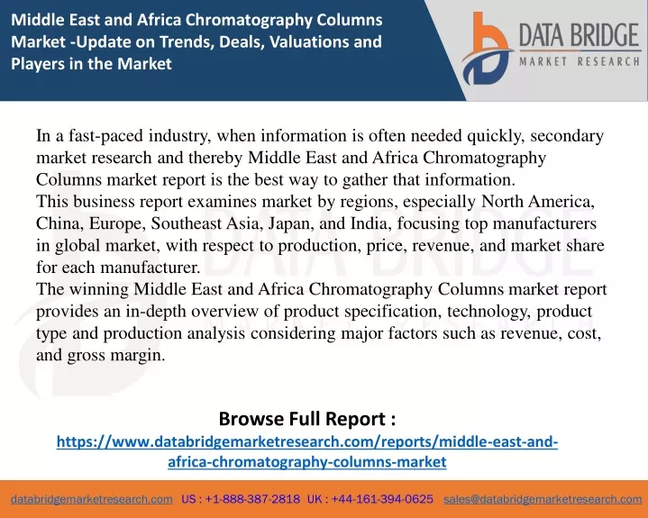middle east and africa chromatography columns
