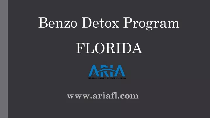 benzo detox program florida