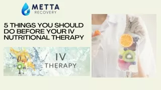 5 Things You Should do Before Your IV Nutritional Therapy