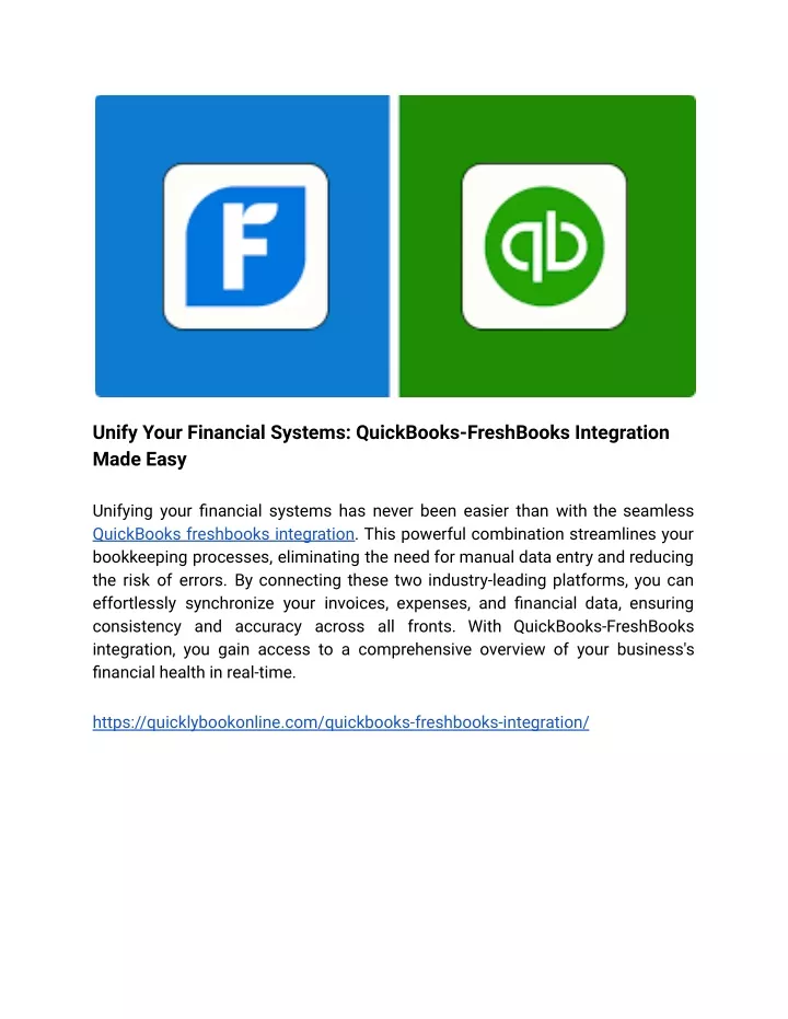 unify your financial systems quickbooks