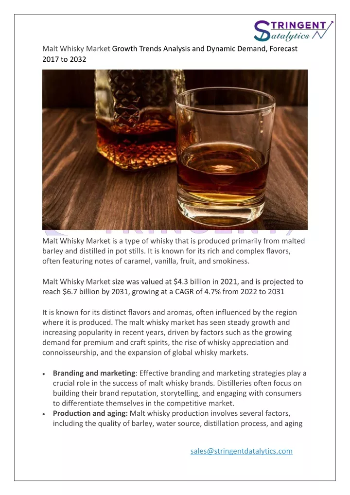 malt whisky market growth trends analysis