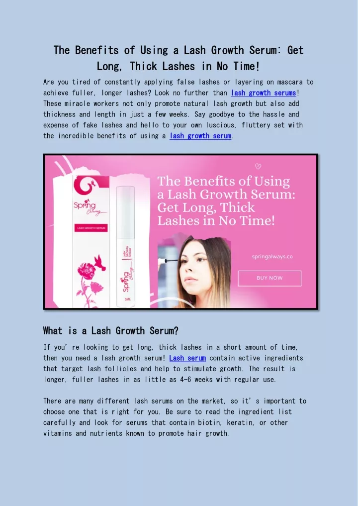 the benefits of using a lash growth serum