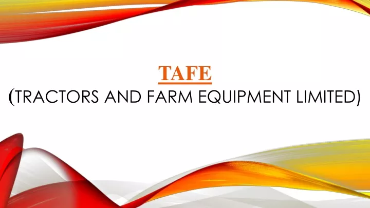 tafe tractors and farm equipment limited