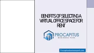 BENEFITS OF SELECTING A VIRTUAL OFFICE SPACE FOR RENT