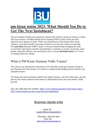 pm kisan status 2023 what should