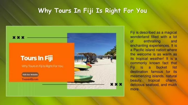 why tours in fiji is right for you