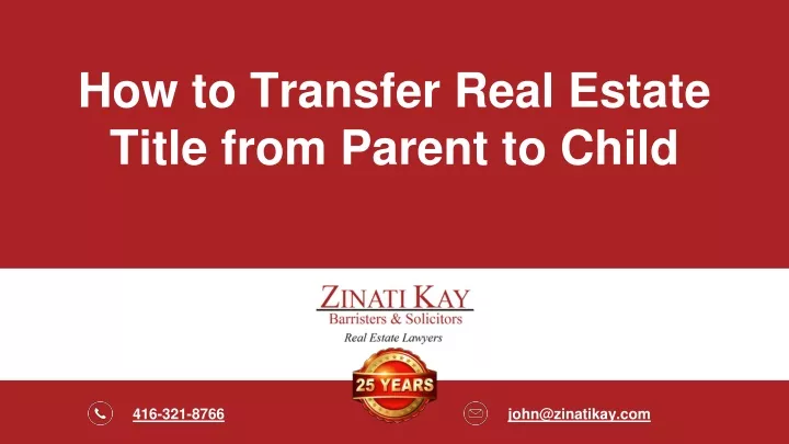 how to transfer real estate title from parent