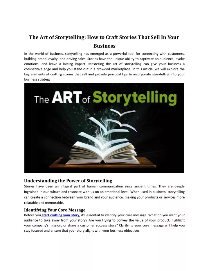 the art of storytelling how to craft stories that