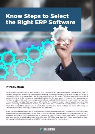 Know Steps to Select the Right ERP Software