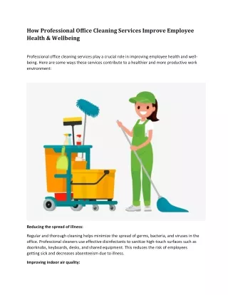 How Professional Office Cleaning Services Improve Employee Health & Wellbeing