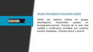 Venta de grupos electrógenos industriales usados