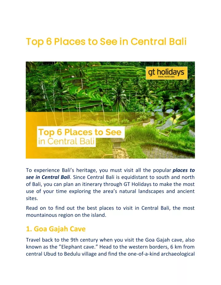 top 6 places to see in central bali top 6 places