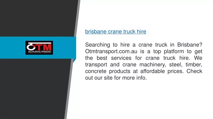 brisbane crane truck hire searching to hire