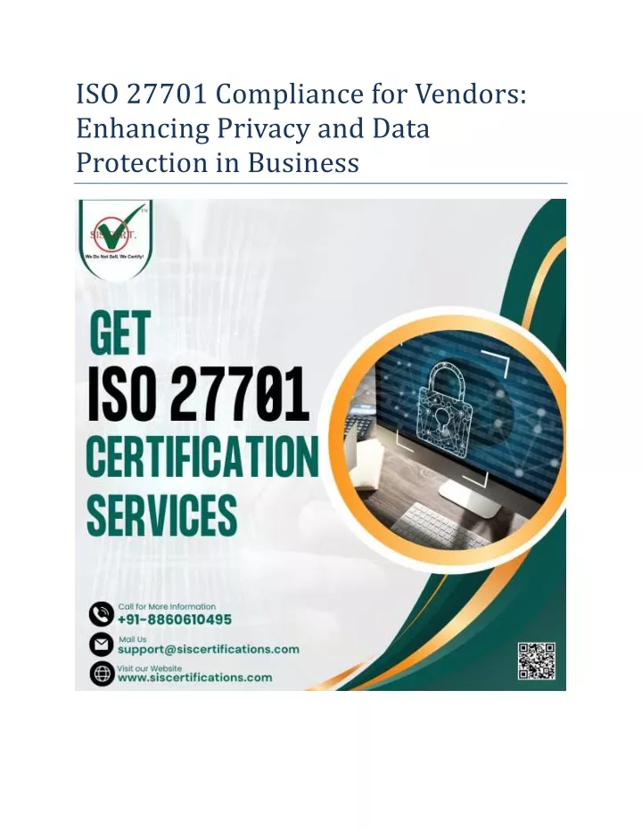 iso 27701 compliance for vendors enhancing