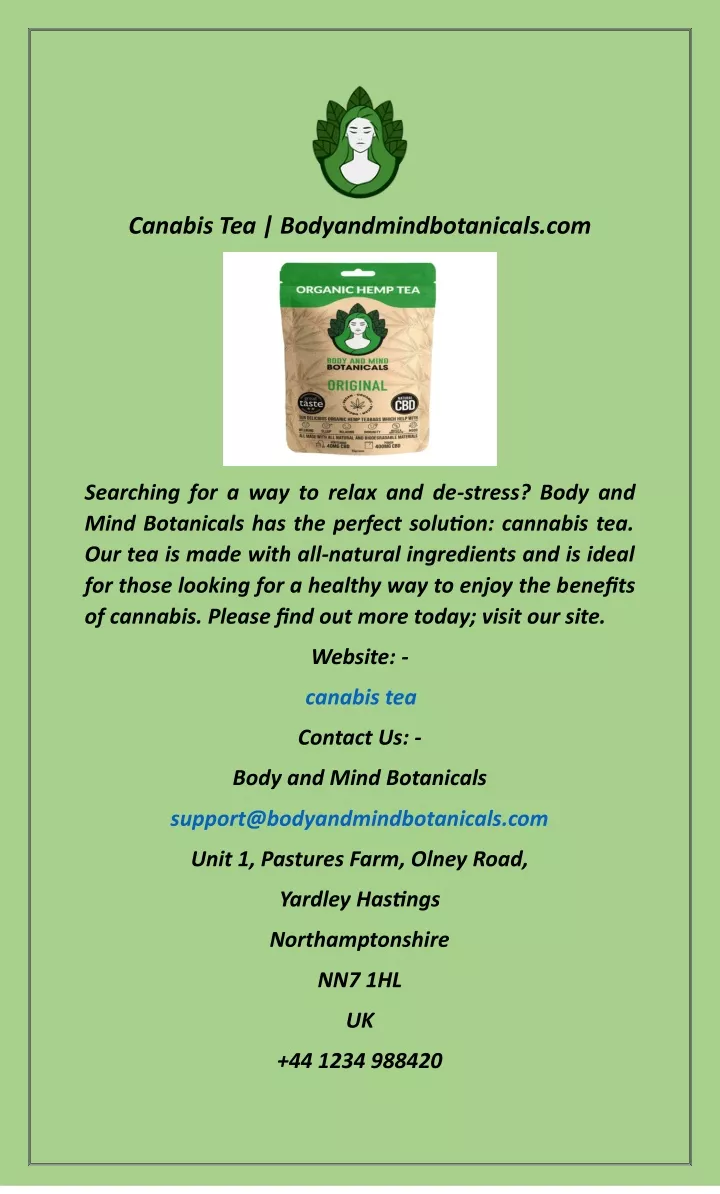 canabis tea bodyandmindbotanicals com