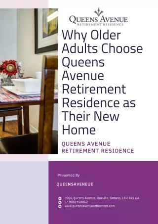 Why Older Adults Choose Queens Avenue Retirement Residence as Their New Home