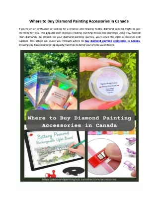 Buy Diamond Painting Accessories in Canada