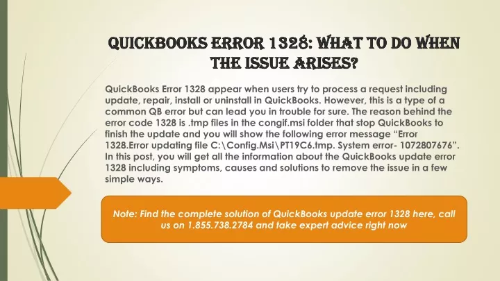 quickbooks error 1328 what to do when the issue arises