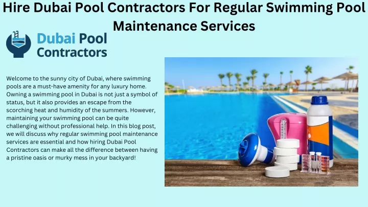 hire dubai pool contractors for regular swimming
