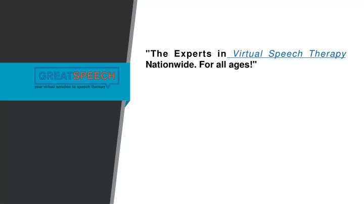 the experts in virtual speech therapy nationwide