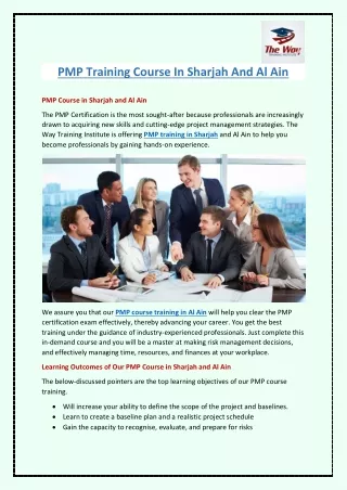 pmp training course in sharjah and al ain