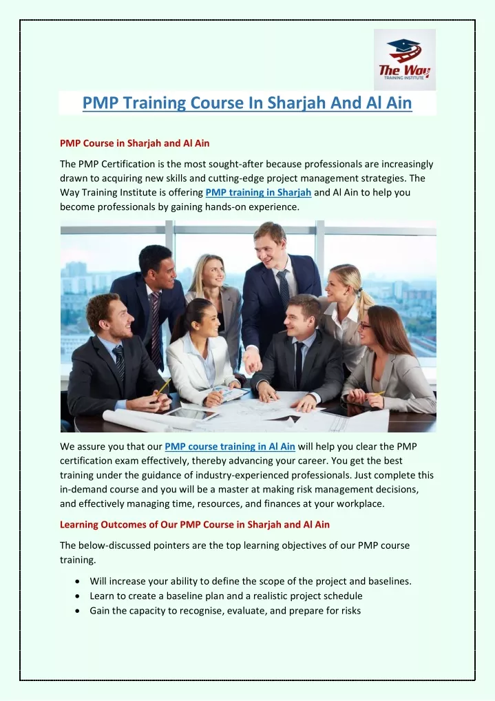 pmp training course in sharjah and al ain