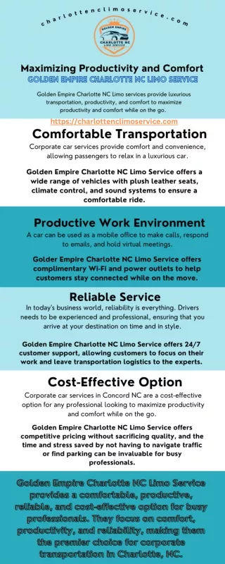 Maximizing Productivity and Comfort: Corporate Services from Charlotte NC Limo