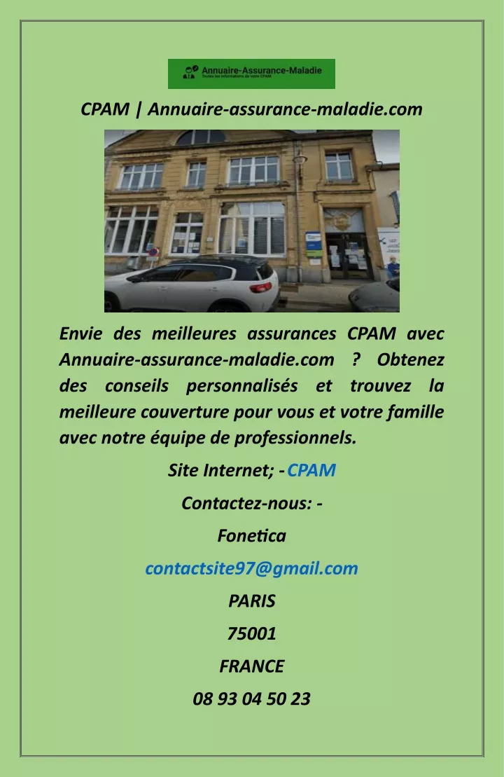 cpam annuaire assurance maladie com