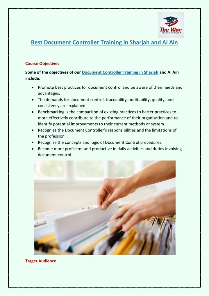 best document controller training in sharjah