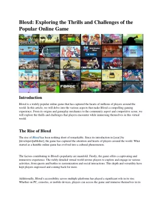 Bloxd _ Exploring the Thrills and Challenges of the Popular Online Game