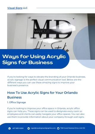 Ways for Using Acrylic Signs for Business
