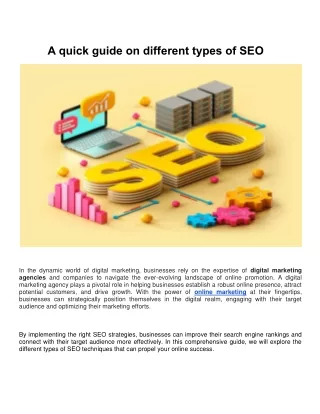 A quick guide on different types of SEO