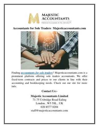 Accountants for Sole Traders  Majesticaccountants