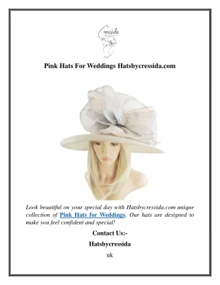 Pink Hats For Weddings Hatsbycressida