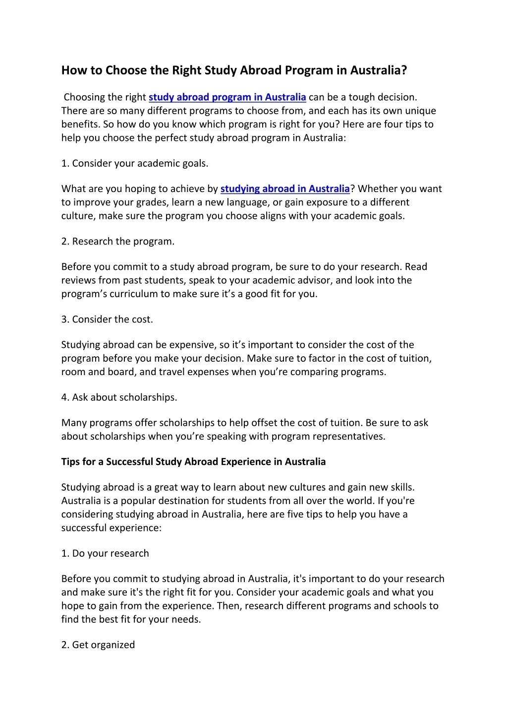 PPT - How to Choose the Right Study Abroad Program in Australia ...
