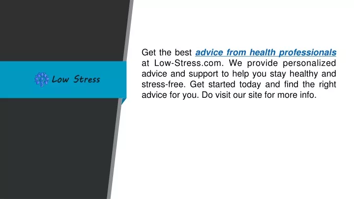 get the best advice from health professionals